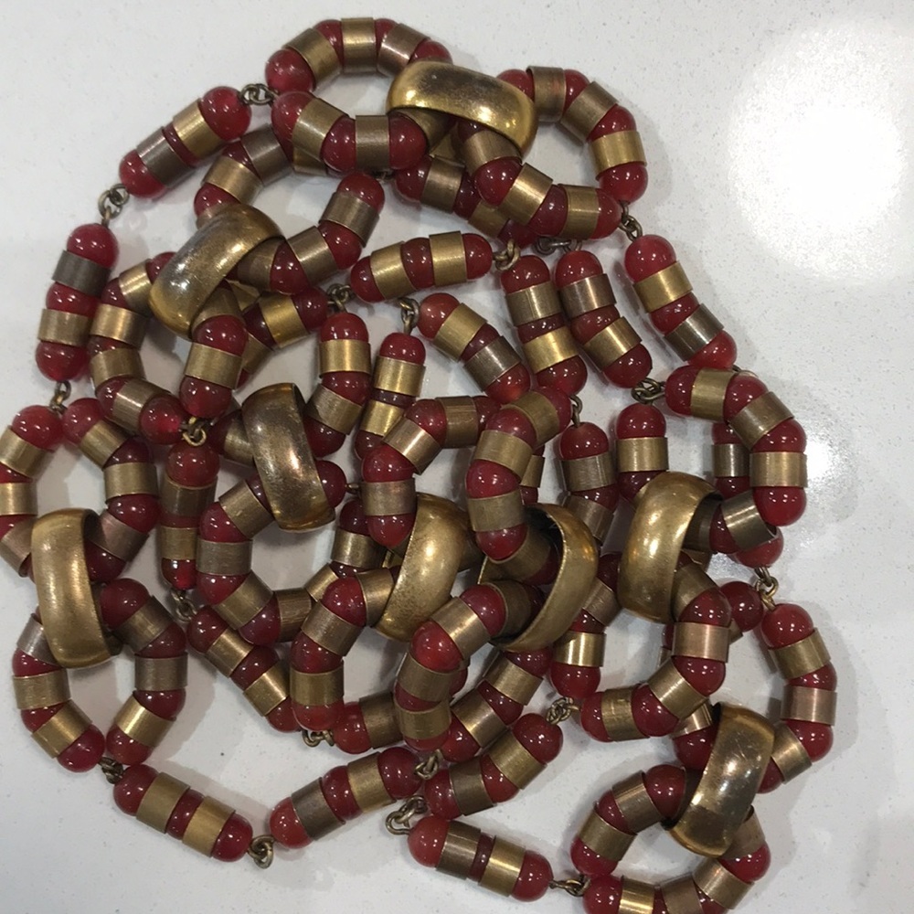 Dramatic Vintage  1940’s Carnelian Necklace - Picture 5 of 6